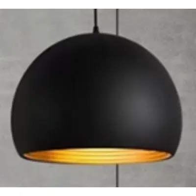 Vintage – Pendul metalic 1912 E27 350mm (negru-auriu)