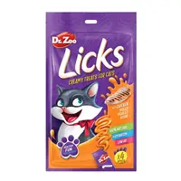 Dr. Zoo Licks Snack cremos pentru pisici, Pui: 4 x 15g, fără cereale