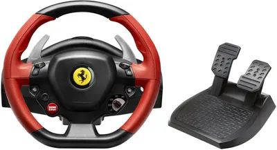 Volan cu pedale Thrustmaster - Ferrari 458 Spider, negru/rosu