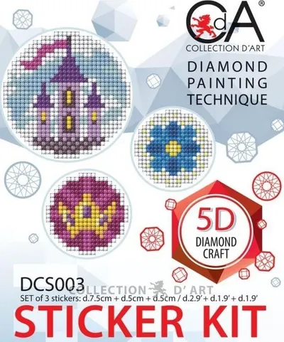 Set de stickere cu diamante Collection D'Art - Castel, 3 buc