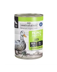 COUNTRY OF ANIMALS hrană umedă monoproteică cu rață pentru câini 400 g