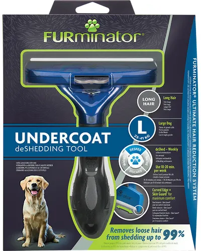 Furminator trimmer pentru câini, blană lungă: mărimea L, lamă din oțel inoxidabil