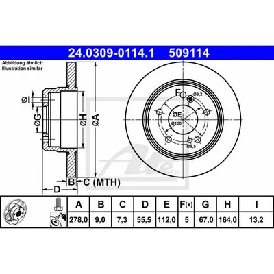 Disc frana ATE 24.0309-0114.1