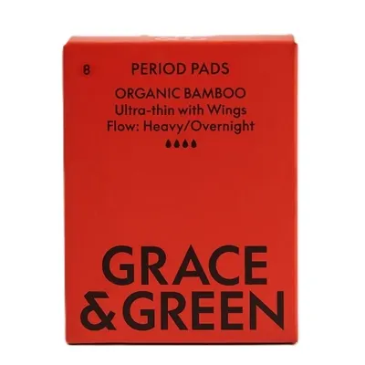 Absorbante de Noapte din Bambus Organic, 8 Bucati – Grace and Green