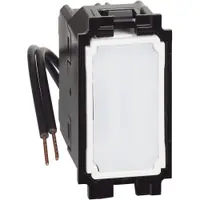 Intrerupator cap cruce, borne cu surub, cu LED albastru Bticino Living Now K4004LB, alb, negru