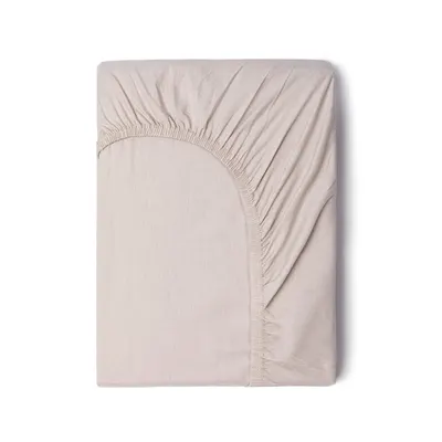 Cearșaf elastic din bumbac Good Morning, 180 x 200 cm, bej