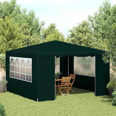 vidaXL Cort petrecere profesional cu pereți laterali verde 4x4m 90g/m²