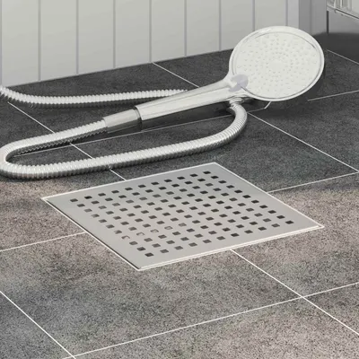 vidaXL Dren de duș cu puncte Argintiu 20 x 20 cm Oțel inoxidabil 304