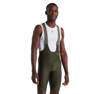 Pantaloni ciclism scurti cu bretele Prime bibshort - verde inchis mosc