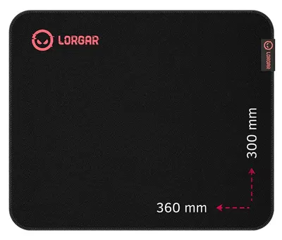 Mouse pad pentru jocuri Lorgar - Main 323, L, moale, negru/roșu