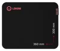 Mouse pad pentru jocuri Lorgar - Main 323, L, moale, negru/roșu