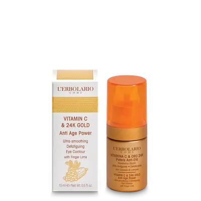 L'Erbolario Pudra de ochi Vitamina C si Aur 24K, 15ml