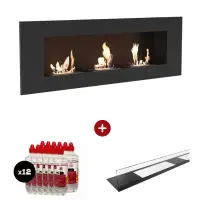 Pachet pro DELTA 3 Negru - 120 x 40 cm + sticla biosemineu + 12L bioetanol