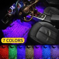 Set 4 LED auto de interior, A10 USB, 7 culori RGB