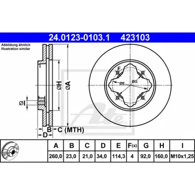 Disc frana ATE 24.0123-0103.1