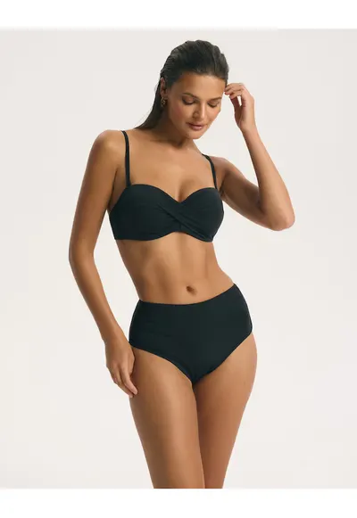 Sutien de baie dama Bandeau bases - Negru