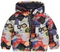 Geacă pufoasă pentru copii Guess - Model patchwork, multicolor, 2 ani