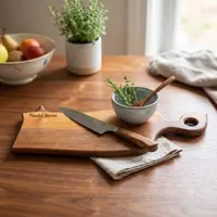 Tocator din Lemn Rustic cu Maner , Personalizabil