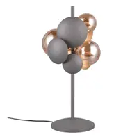 Veioză gri-auriu cu abajur din sticlă (înălțime 50 cm) Bubble – Trio Select