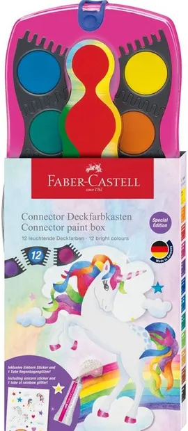 Aquarelle Faber-Castell Connector - Unicorn, 12 culori