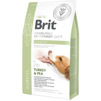BRIT VD Diabetes, XS-XL, Curcan, dietă veterinară, hrană uscată fără cereale câini, diabet, 2kg