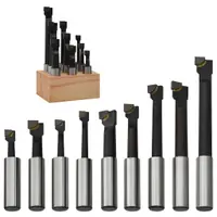 Gossi freze alezare 9 buc. 12 mm cu baza din lemn