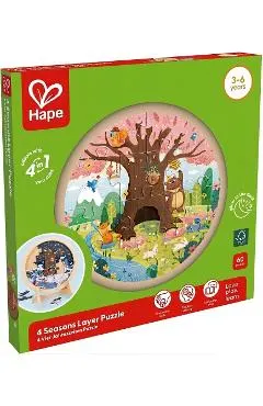 Puzzle 4 in 1 din lemn. 4 anotimpuri