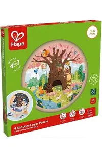 Puzzle 4 in 1 din lemn. 4 anotimpuri