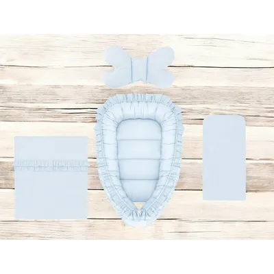 Set 4 in 1 cosulet bebelus MimiNu Baby Cocoon 75x55 cm Colectia Royal Blue