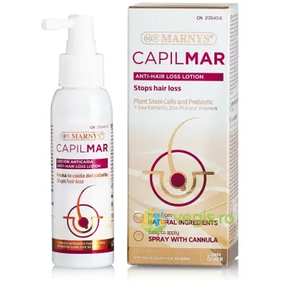 Capilmar Lotiune Impotriva Caderii Parului (Celule Stem Vegetale + Prebiotic + Zinc + Vitamine) 100ml