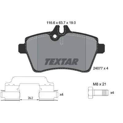 Set placute frana, frana disc TEXTAR 2407702