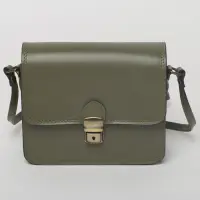 Geanta crossbody kaki din piele naturala, tip postas