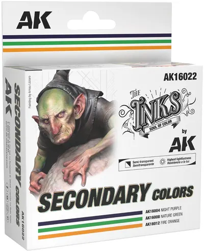 Set de cerneală acrilică AK Interactive - Secondary Colors (AK16022) (3 x 30 ml)