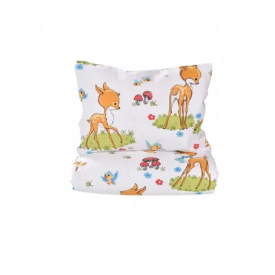 Lenjerie 3 piese model Caprioare + Protectie impermeabila patut 120x60 cm