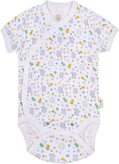 Body cu mânecă scurtă Bio Baby - bumbac organic, 74 cm, 6-9 luni