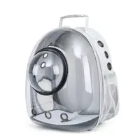 Rucsac pentru transport pisici, cu hublou, gri, 41 x 32 x 25 cm
