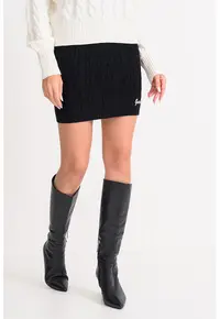 Fusta cu model torsade - Negru