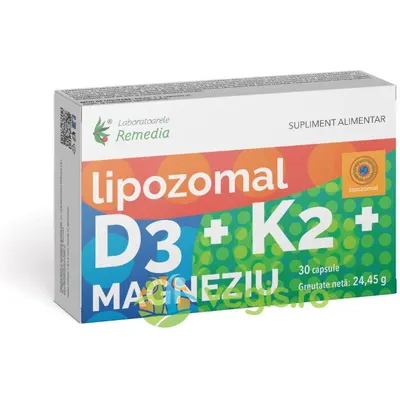 Vitamina D3 Lipozomala + K2 + Magneziu 30cps