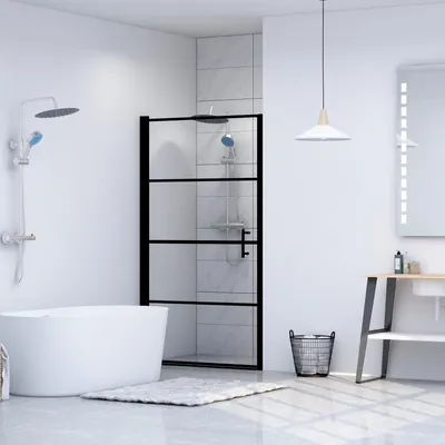 Gossi usa de dus, negru, 81 x 195 cm, sticla securizata