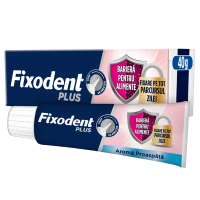 Adeziv pentru proteza Plus Food Barrier Fresh, 40g, Fixodent