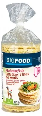 Cereale crocante bio din porumb cu semințe de in, 150 g, Damhert