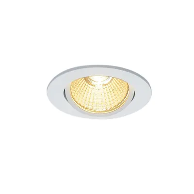 Spot incastrat, NEW TRIA 68 Ceiling lights, white LED, 3000K, round, matt white, 38°, 12W, incl. driver, clip springs