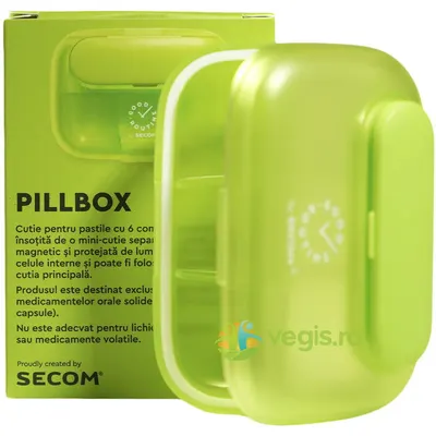 Pillbox Cutie pentru Pastile Verde 1buc Secom