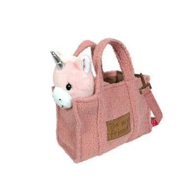 Geantă Be My Friend, Perletti, cu unicorn de pluș detașabil, 22x27x9 cm