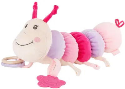 Jucărie moale pentru bebeluşi Tedsy - Omida, roz, 32 cm