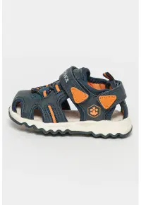 Sandale cu inchidere velcro Toby - Albastru inchis/Portocaliu mandarina/Alb murdar