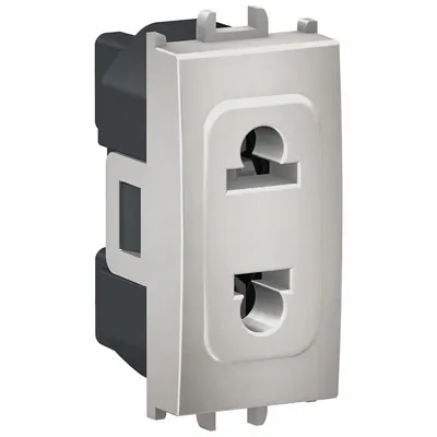 Priza 1 modul standard Euroamerican Schneider Easy Styl LMR5510004, argintiu