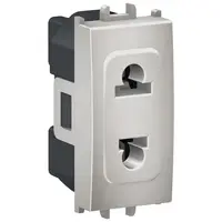 Priza 1 modul standard Euroamerican Schneider Easy Styl LMR5510004, argintiu