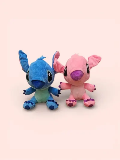 Set Jucării de Pluș Stitch și Angel, 22 cm, Personaje Îndrăgite pentru Copii,En-gros