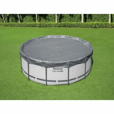 Bestway Husă pentru piscină Ø3,66 m Rotund Poliester Gri